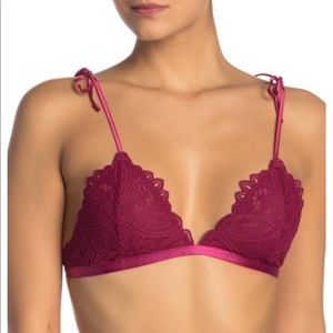 Free People Tie Strap Lace Bralette